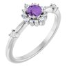 Sterling Silver Amethyst and .167 CTW Diamond Ring Ref. 15641483